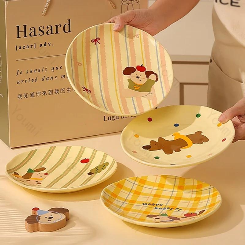 Delicious Dishes Ceramic Plates Light Luxury Restaurant Afternoon Tea Cute Desserts Fruit Plate Exquisite Household Tableware