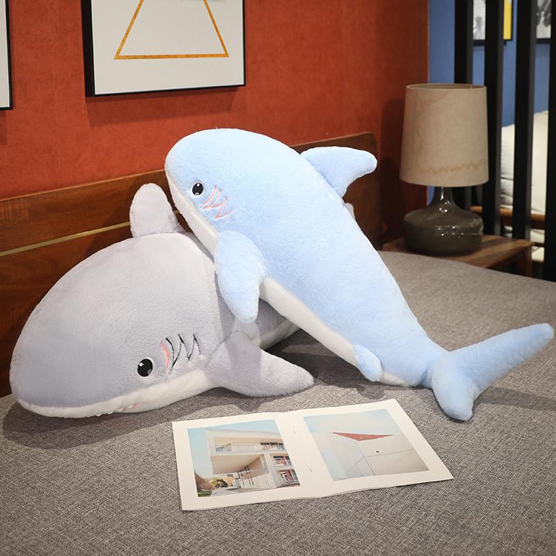 Toy Plush Shark With Embroidery Design For Childrens Play And Gift Comfort
