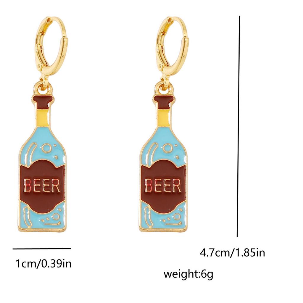 Autumn Explosion Light Luxury Dripping Oil Letter Wine Bottle Cute Temperament Versatile Fashion Yiwu Jewelry Women