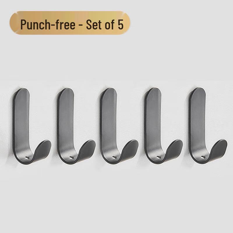 JINGRUIXIANG Punch-Free Stainless Steel Hooks 5-Pack