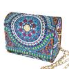 Kit de Sac à Bandoulière Peinture Diamant 5D DIY avec Chaîne Sac de Maquillage Strass Bling Motif Fleurs pour Décoration Intérieure Cadeau
