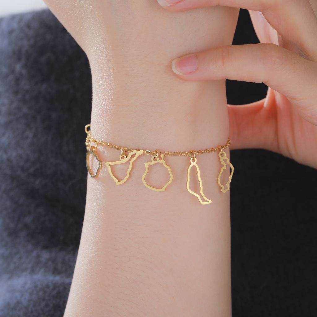 Stainless Steel Canary Islands Bracelet La Palma Ei Hierro La Gomera Tenerife Gran Canaria Fuerteventura Lanzarote Bracelet