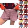 Women's Casual  Summer Elastic Beach Shorts Plaid Printed Casual Shorts