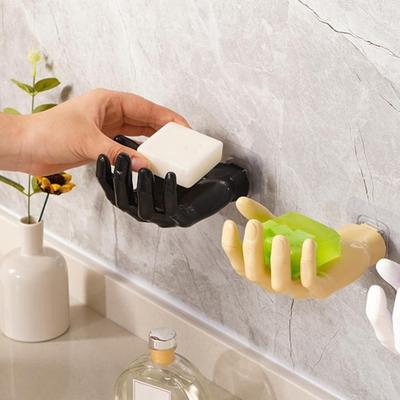 Multi-functional Trace-less Hanger Hook Plastic Palm Soap Dishes Creative Storage Hook Rack Home
