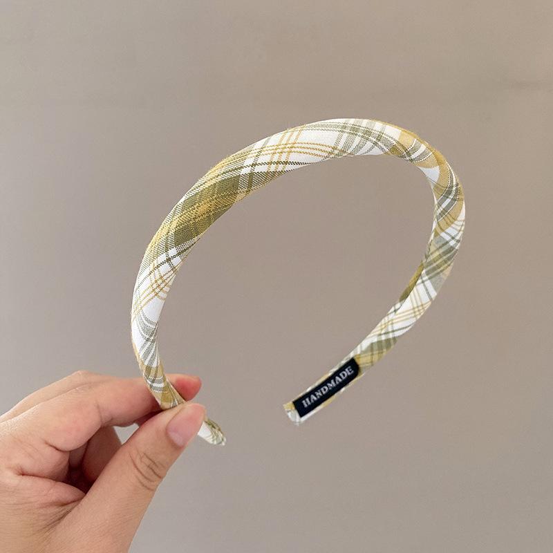 

Новые модные клетчатые обручи для волос для женщин, милый темперамент, однотонная повязка на голову, детские головные уборы для умывания