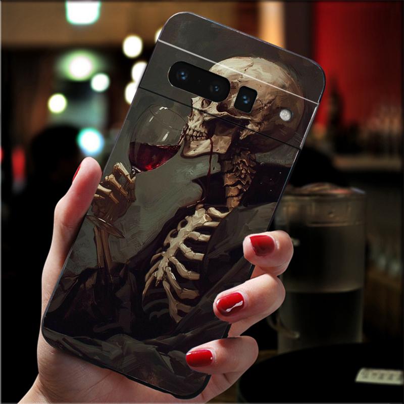 

Phone Case For Google Pixel 10 9 Pro XL 9A 8 7 6 Pro Pixel 8A 7A 6A Pixel 8 7 6 5 Skeleton Art Case Google Pixel 6A
