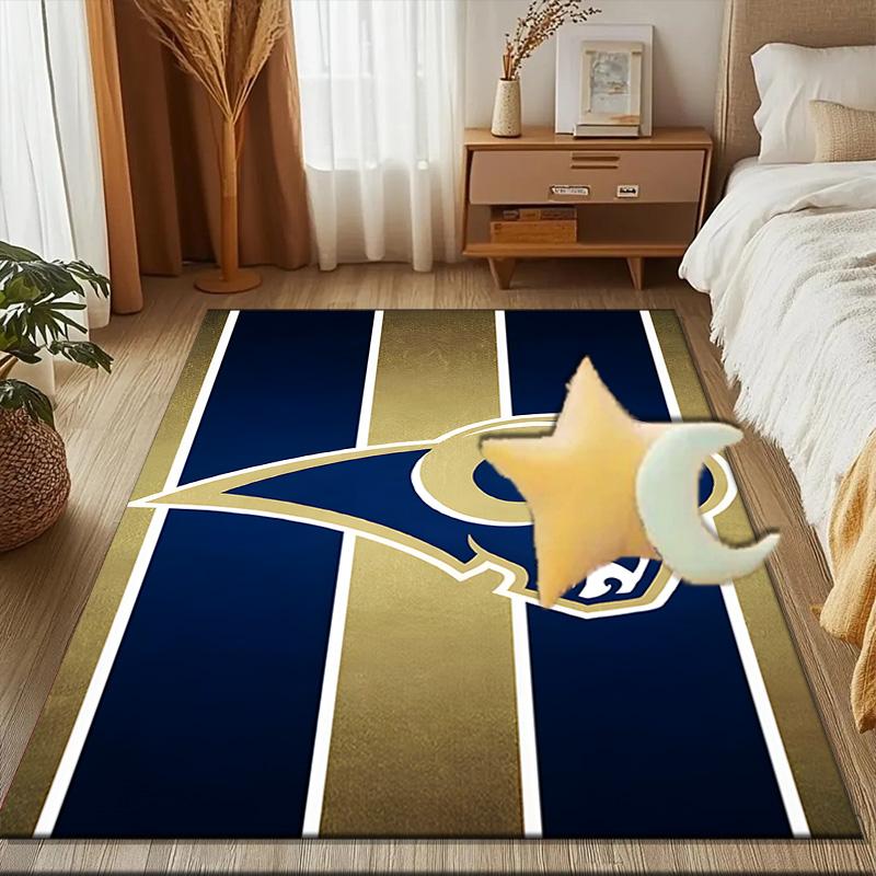 Angeles Rams Team  Rug Game Carpet, Floor Mat for Bedroom Living Room Entryway Rug, Home Decor Idea Gift for Christmas Birthday