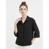 Shop   Women S Korean SeaSonal aSym Slit Jkt blouSe Black Rei Wbl260103   