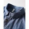 American Retro Pure Cotton Workwear Denim Shirt Men Short Sleeve Thin Jacket for Summer Export Men's Casual Shirt
