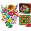 2025 Christmas Arrival Calendar Flower Building Block 24-day Christmas Countdown Diy Flower Bouquet Decor Holiday New Year Gifts