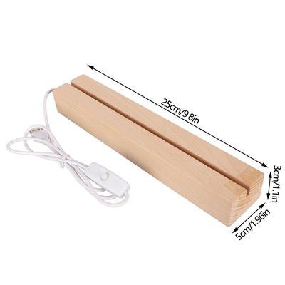Rechteckige LED-Leuchten Display-Sockel Warmes Licht USB-Schnittstelle Holz Kunstleuchten Display-Sockel für