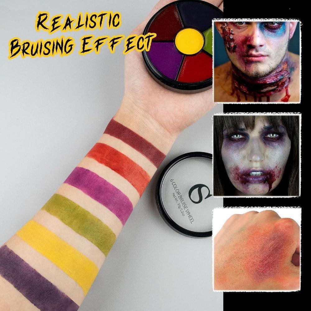 CHASPA Halloween Flüssiglatex Spezialeffekte SFX Make-up-Set Gefälschte Narbenwundenwachs + 2 Flaschen Blutflüssigkeit Spachtelwerkzeug Cosplay 2-teiliger Tupfschwamm