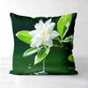 Green Jasmine Flower Pattern Decorative Throw Pillows Polyester Pillowcase, Sofa Decorative Cushion Cov Headboard Pillow