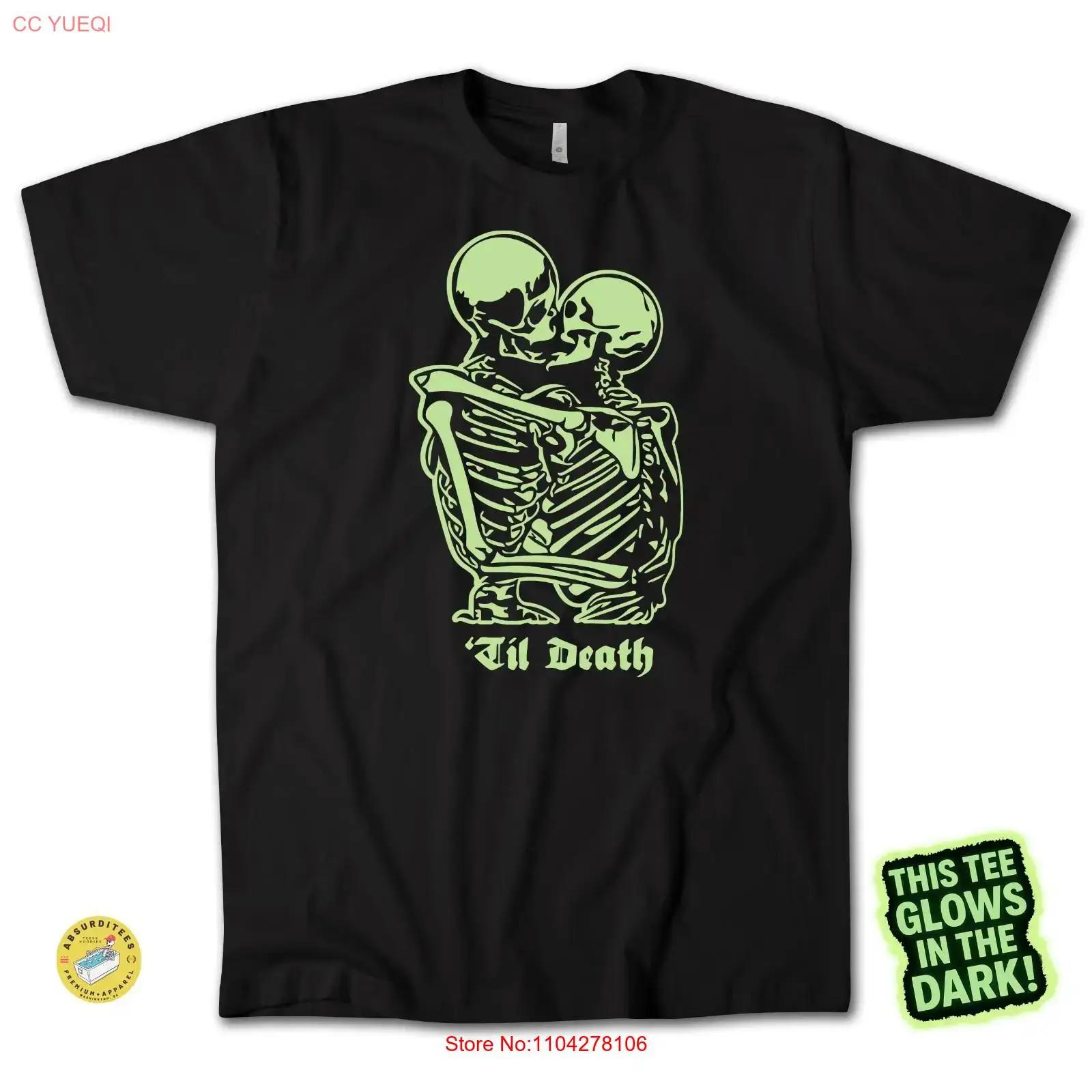 

Til Death T Shirt Glow in the Dark Halloween Premium Cotton FREE SHIP vintage Washed streetwear Top For Everyday Wear 5XL різнокольоровий