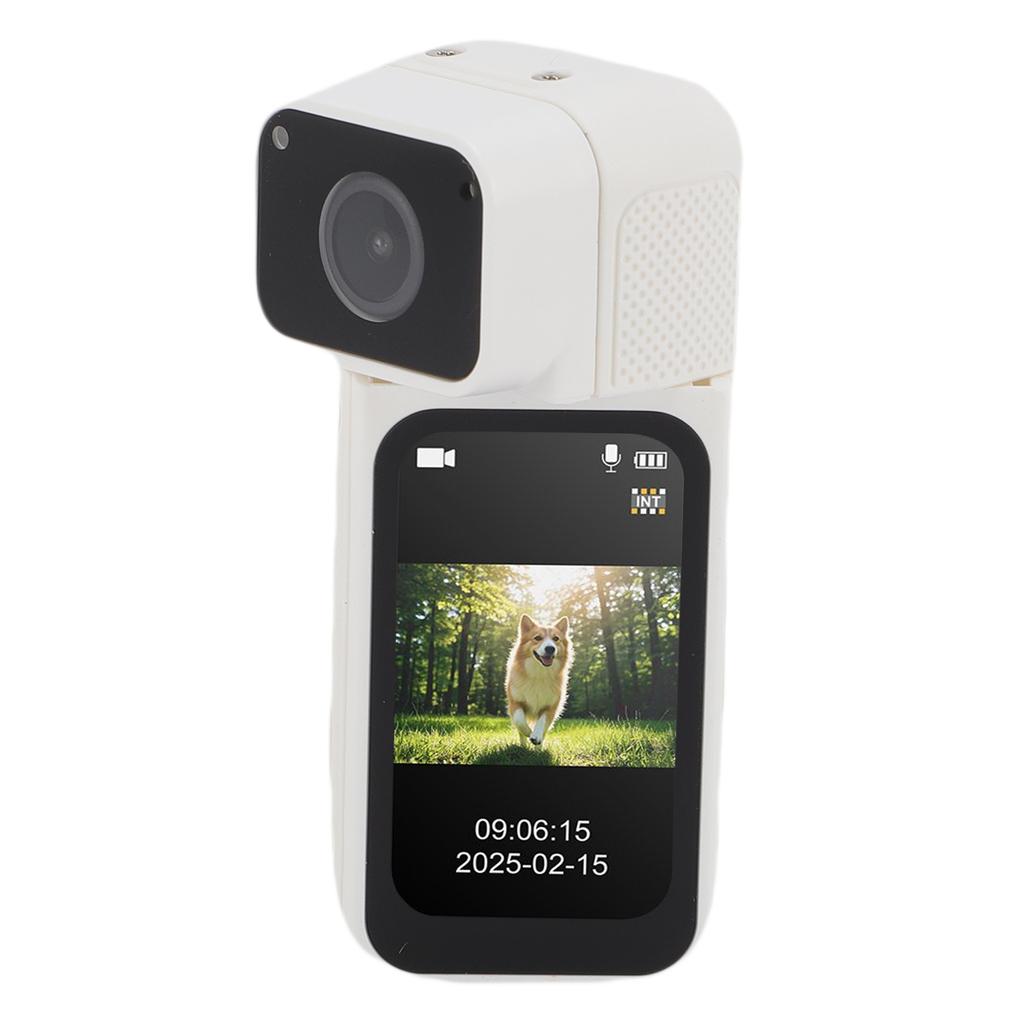 2.7K Action Camera Wearable Sports Camera POV Thumb Video Camcorder with 180 Degree Rotating Lens Magnetic Pendant for