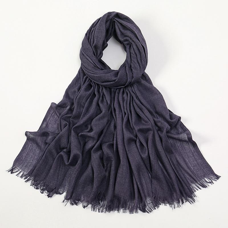 Large Size Cotton Feeling Scarf Women Plain Foulard Femme Luxury Hijab Long Bandana Evening Party Dress Shawls and Wraps