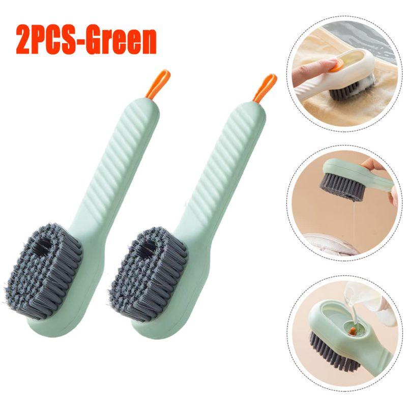 1pc Multi-function Automatic Spot Shoe Brush Soft Hair Hand Pressure Hanging Hole Suitable for Clothing Carpet Plastic Handles
