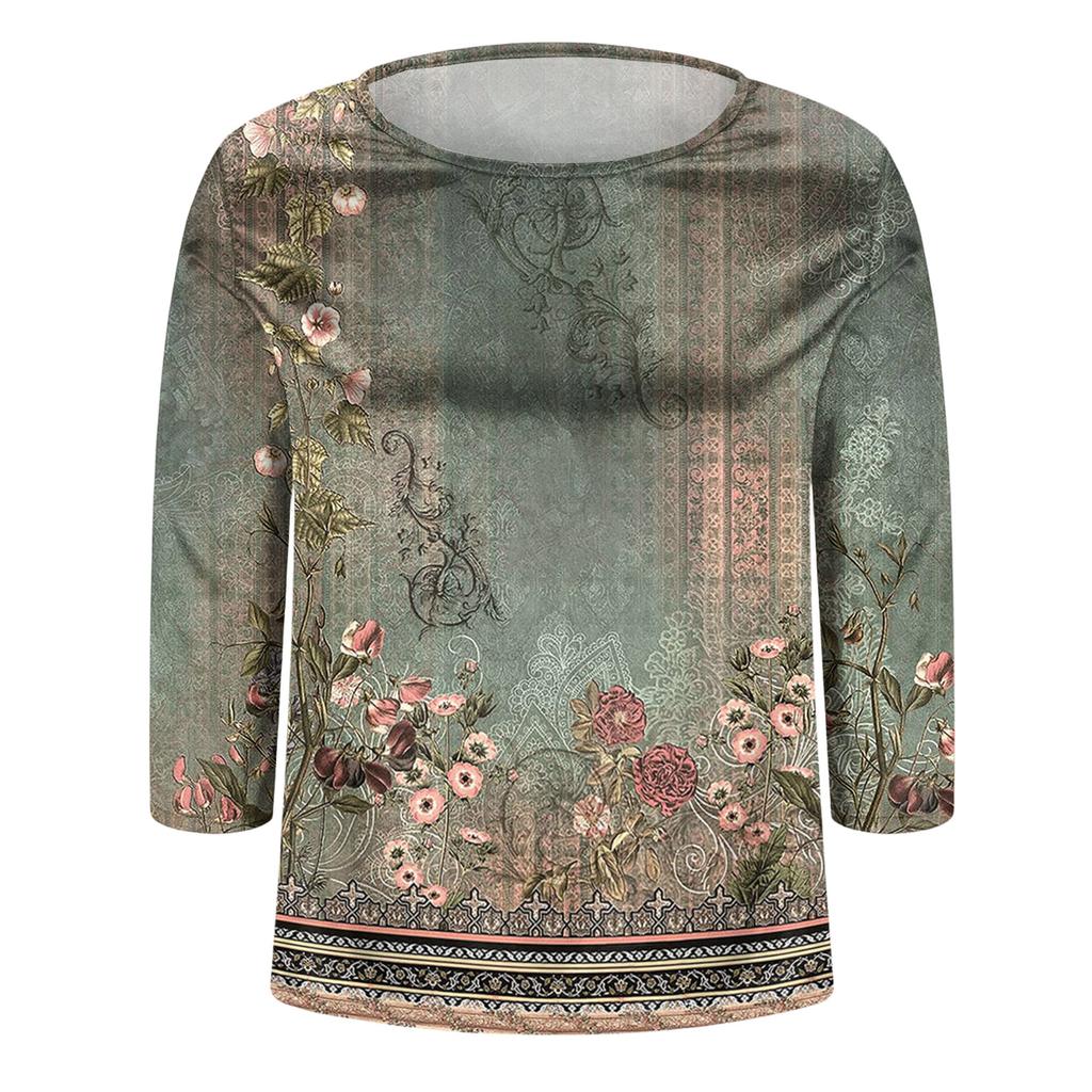 Blouse For Women Dressy 3/4 Long Sleeve Shirts Business Casual Outfit Tops