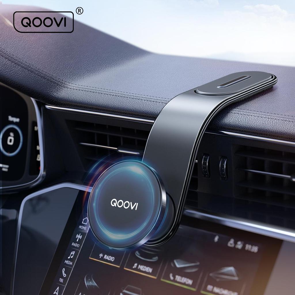 QOOVI Magnetic Car Phone Holder Dashboard Cellphone Stand Air Vent Magnet 360°Rotating GPS Mount for iPhone 16 15 Xiaomi Samsung