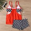 2025 Plus Size Polka Dot Flat Leg Tankini Swimsuit with Sexy Backless Design