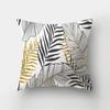 45x45cm Geometric Square Pillowcase Tropical Plant Leaves Short Plush Cushion Cover Sofa Office Seat   Home Decor