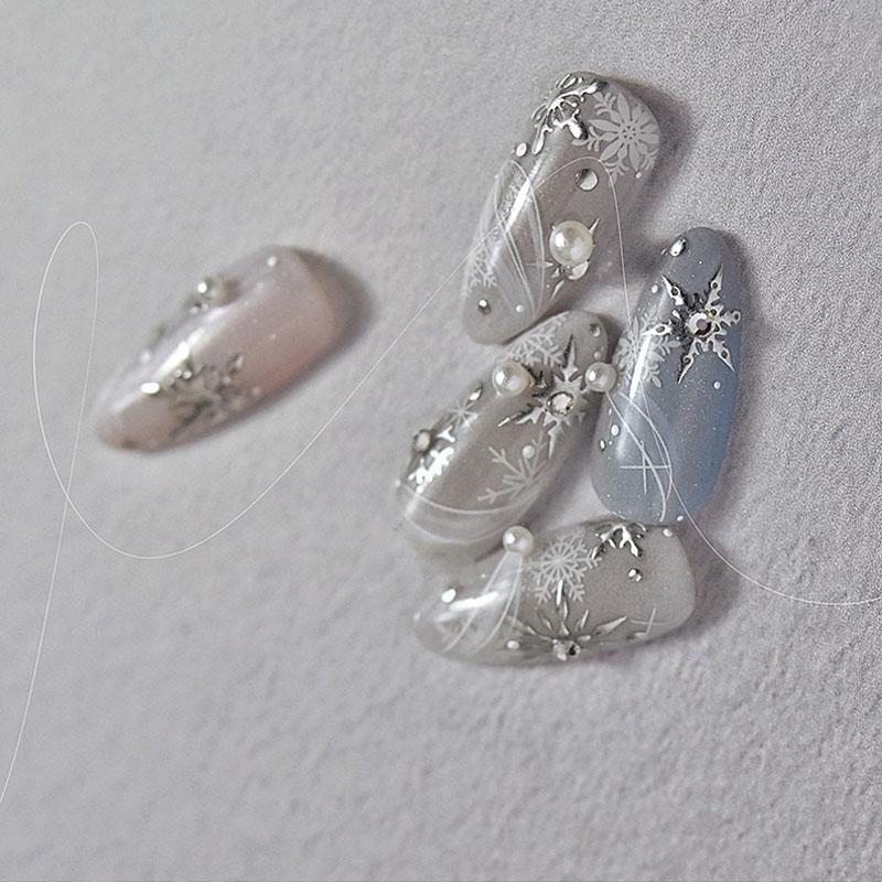New 5D Laser Winter Snowflake Nail Sticker Cute Nail Stickers Self-adhesive Decoration Sticker Manicure Decals ZJT17