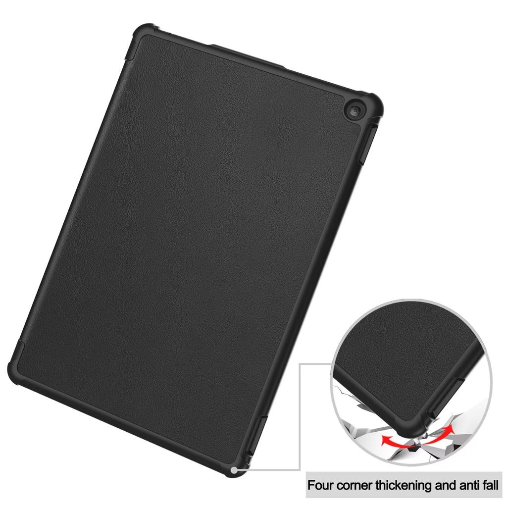 PU Leather Trifold Stand Cover Auto Wake/Sleep Folding Stand Folio Cover Shockproof Cover with Bracket for Fire Tablet 10 2025