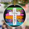 1pc Faith Cross Acrylic Ornament Car Pendant Religious Gift for Home Car Church Easter Bible Study Group