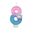 Blue and Pink Cat Claw Number Candle Birthday Candle Girls Cake Decoration Creative Beautiful Design