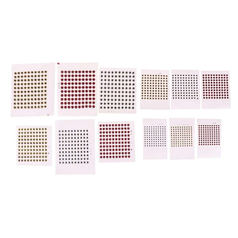 100 Stück Angelköderaugen, holografische Fliegenbinde-Angelköder-Aufkleber, 3D, 3/4/5/6 mm, DIY, künstliche Fischaugen, Köder, Fischaugen-Aufkleber