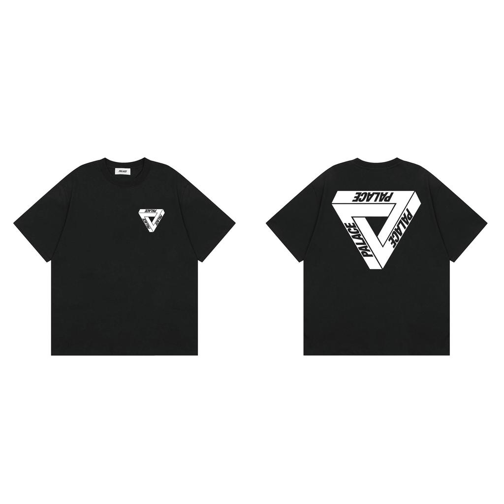 Trendy brand PALACE classic inverted triangle LOGO printed men's and women's loose and versatile casual summer short-sleeved T-shirt t