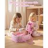 BABESIDE 8 Pcs Baby Doll Accessories, Reborn Baby Dolls Clothes with Bassinet for 17-22 Inch Baby Dolls, Outfit Fit Newborn Babies Doll Girl, Babies