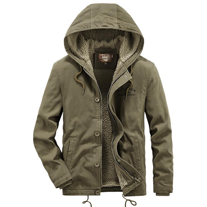 Autumn and Winter New Men's Hooded Cotton Clothes, Warm and Windproof Cotton-padded Clothes