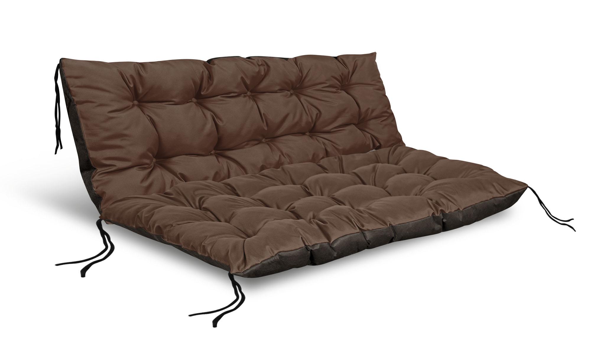 2 perne de gradina pentru banca, leagan, impermeabile cu sfori legate 6 CULORI DIFERITE 120x80x40 cm maro