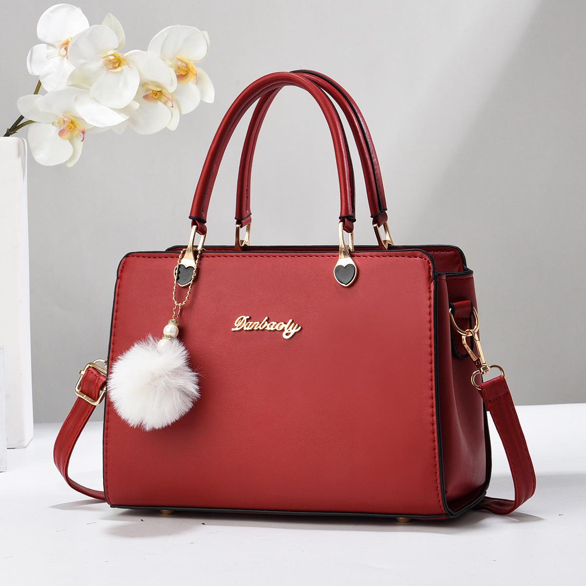 

Women s 2021 Fashion PU Leather Crossbody Handbag бордовий