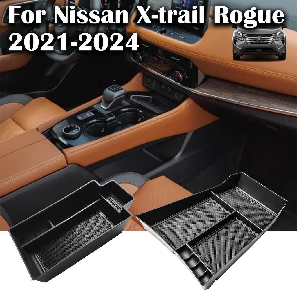 2PCS Center Console Organizer For Nissan X-trail Rogue 2021 2022 2023-2026 T33 Armrest Lower Storage Box Center Console Car Tray