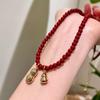 Elegant Red Crystal Beaded 3D Gourd Pendant Necklace - Women's Lightweight Luxury Clavicle Chain 2025
