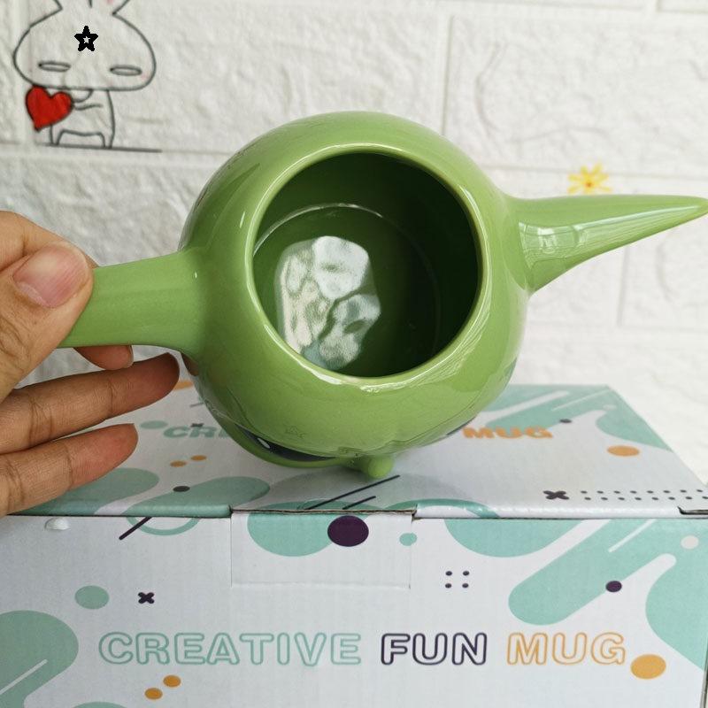 3D Creative Star Wars Cartoon Ceramic Mug - Green Funny Expression