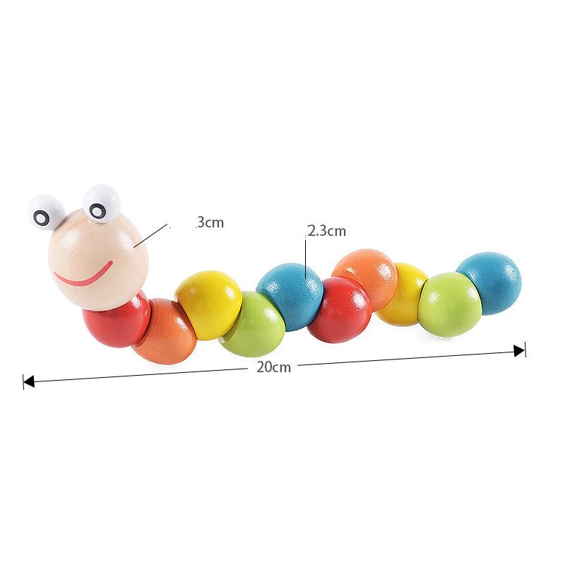 Insect Toys Colorful Wooden Worm Puzzles for Children Learning Education Teaching Baby Toys Finger Games Children Montessori Gifts Insect Toys
