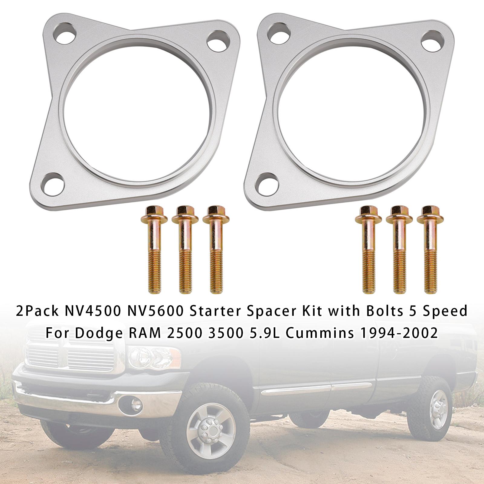 

2Pack NV4500 NV5600 Starter Spacer Kit with Bolts 5 Speed For RAM 2500 5.9L