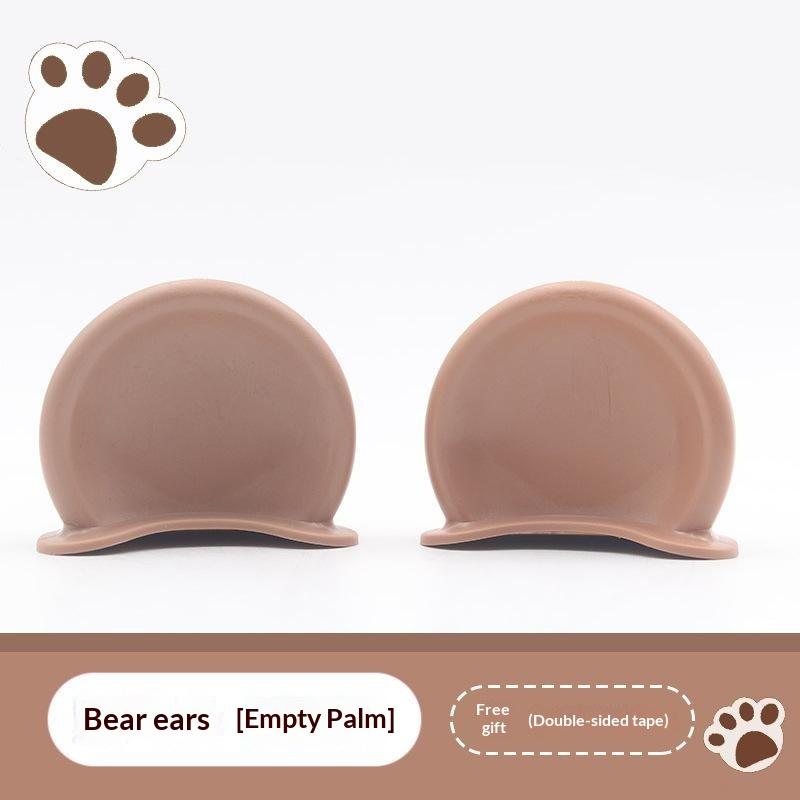 1 Pair Cute Soft Abs Bear Ear Decorations Lovely Kawaii Appearance Fit For Scooters Motorcycles Helmets