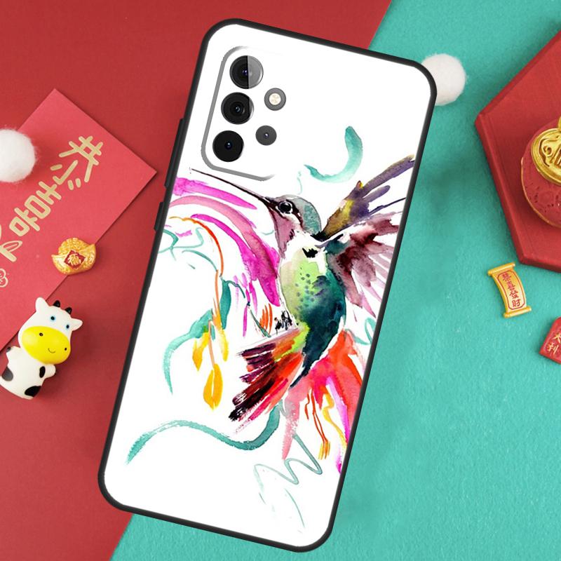 Hummingbird and Flowers Case For Samsung Galaxy A16 A26 A36 A56 A15 A35 A55 A14 A34 A54 A12 A32 A52 A13 A33 A53 A17