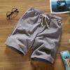 Cotton And Linen Shorts Men's Thin And Comfortable Linen Five-point Pants With Beads Outer Wear Beach Pants Solid Color All-match Tide