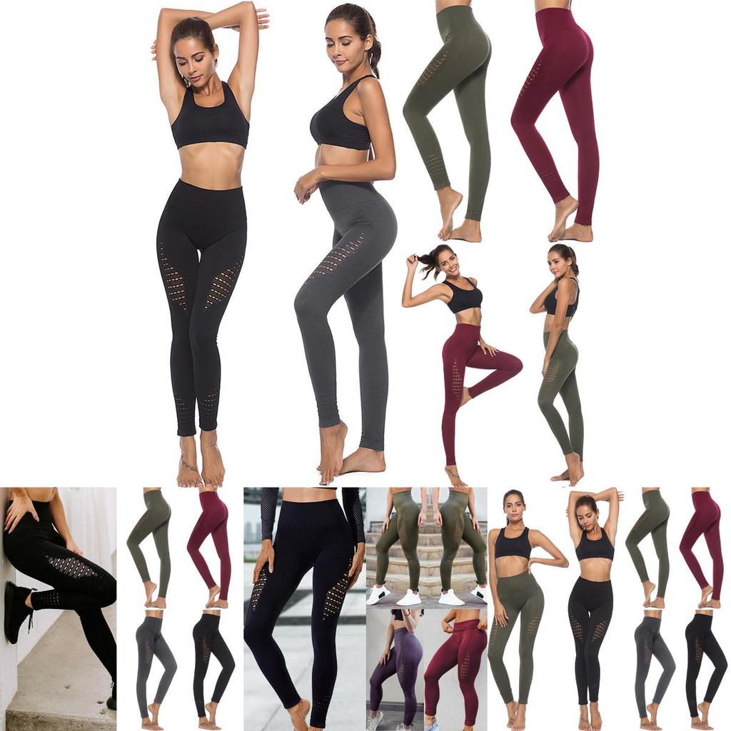 Women Push Up Yoga Leggings With High Waist Support And Hollow Design For Active Fitness