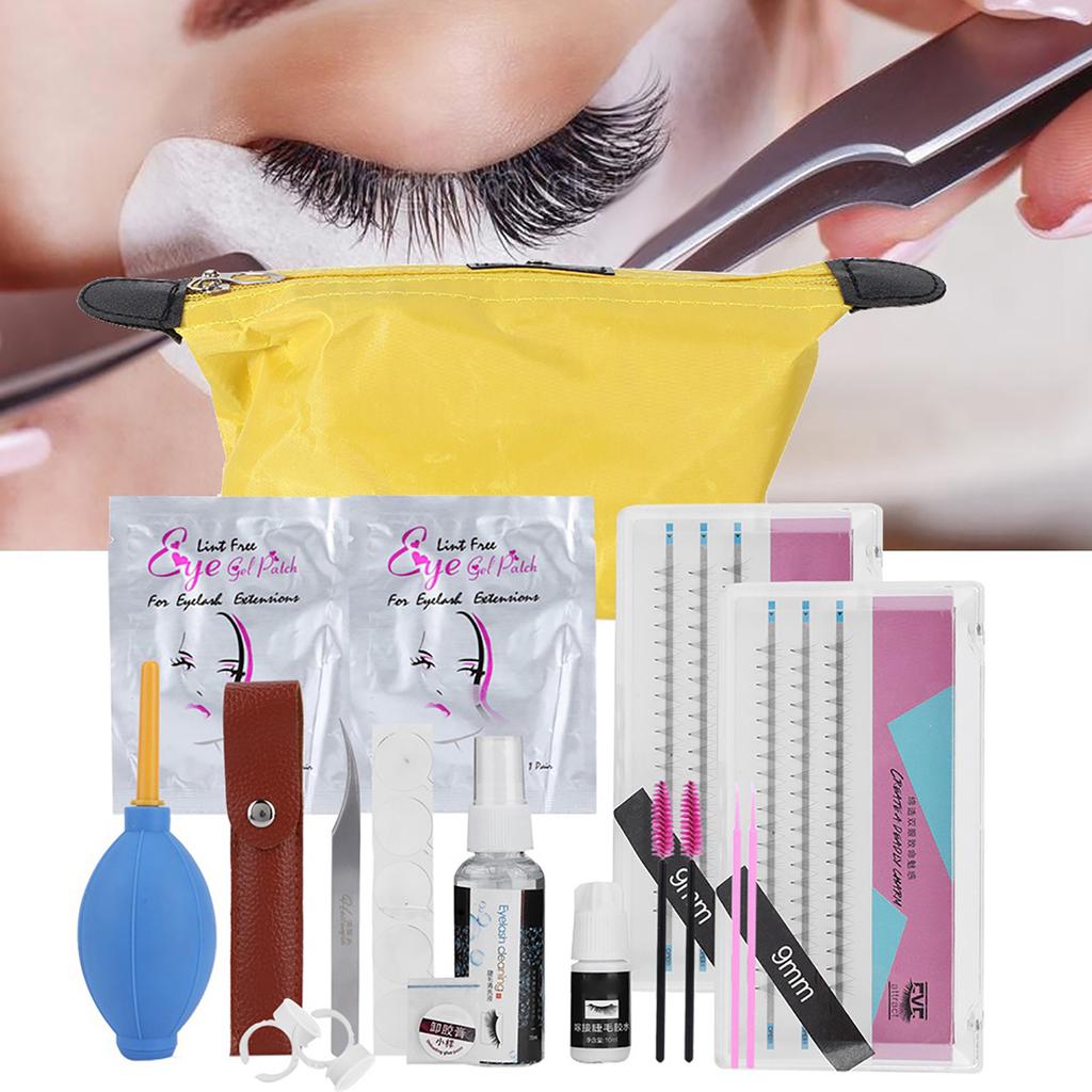 Eyelashes Grafting Tool Set Eyelash Extension Glue Tweezer False Eyelash Kit (8mm+8mm)
