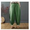 Baumwoll-Leinen-Culottes für Damen, Neuer Sommerstil, Mittellange Hose, Einfarbig, Lässig, Locker, Haremshose