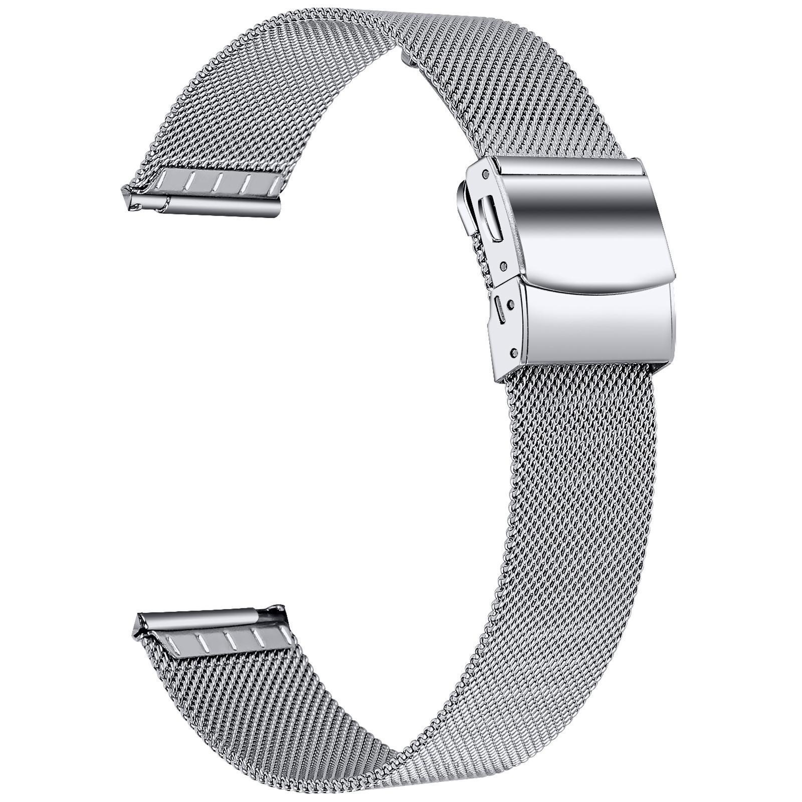 

For Samsung Galaxy Watch FE 40mm Metal Watch Band Milanese Mesh Wrist Strap Bracelet Silver
