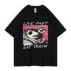 Live Fast! Eat Trash! T-Shirt Design T Shirts Camisas Hombre for Men Fashion Tops Shirts Harajuku Personalized Rife