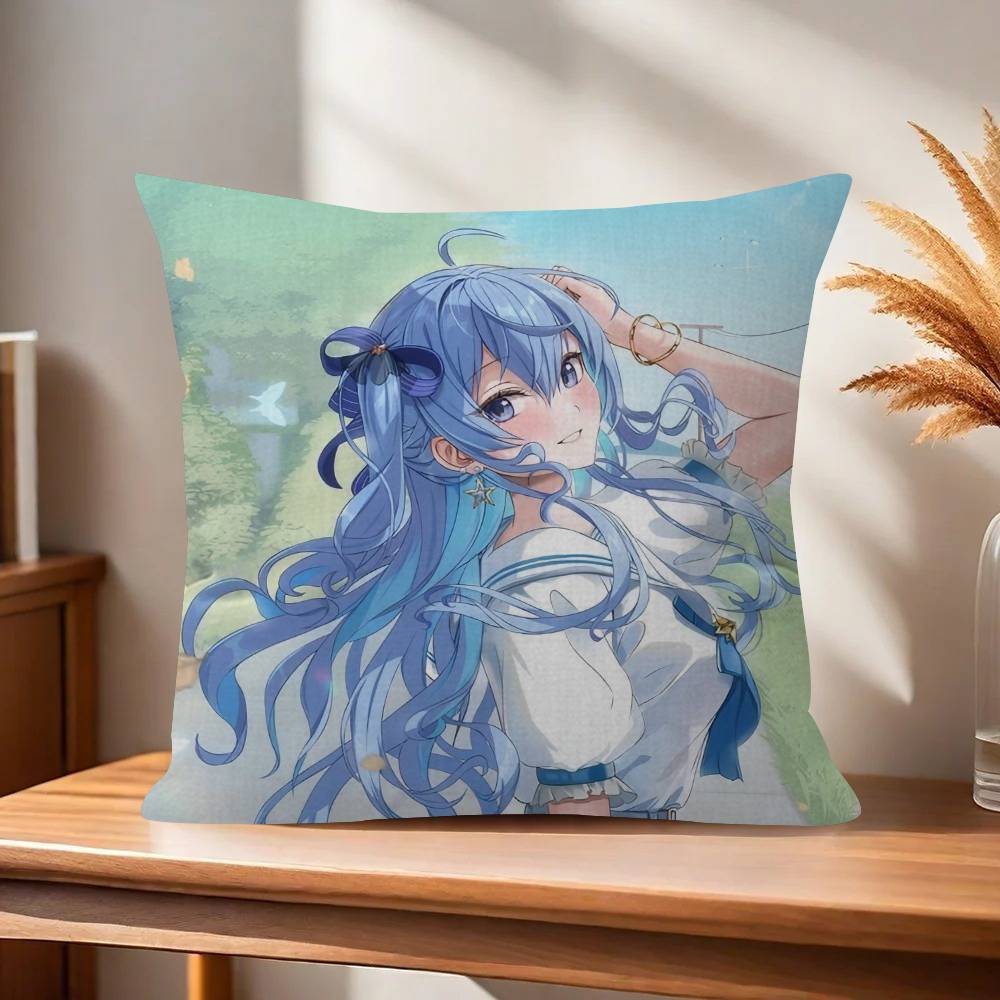 Suichan Hoshimachi Suisei Animation HHololive  Pillow Gifts Home Office Furnishings Bedroom Sofa Car Cushion Cover case 45x45cm
