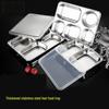 304 Stainless Steel 5-Compartment Deep Meal Tray with Lid